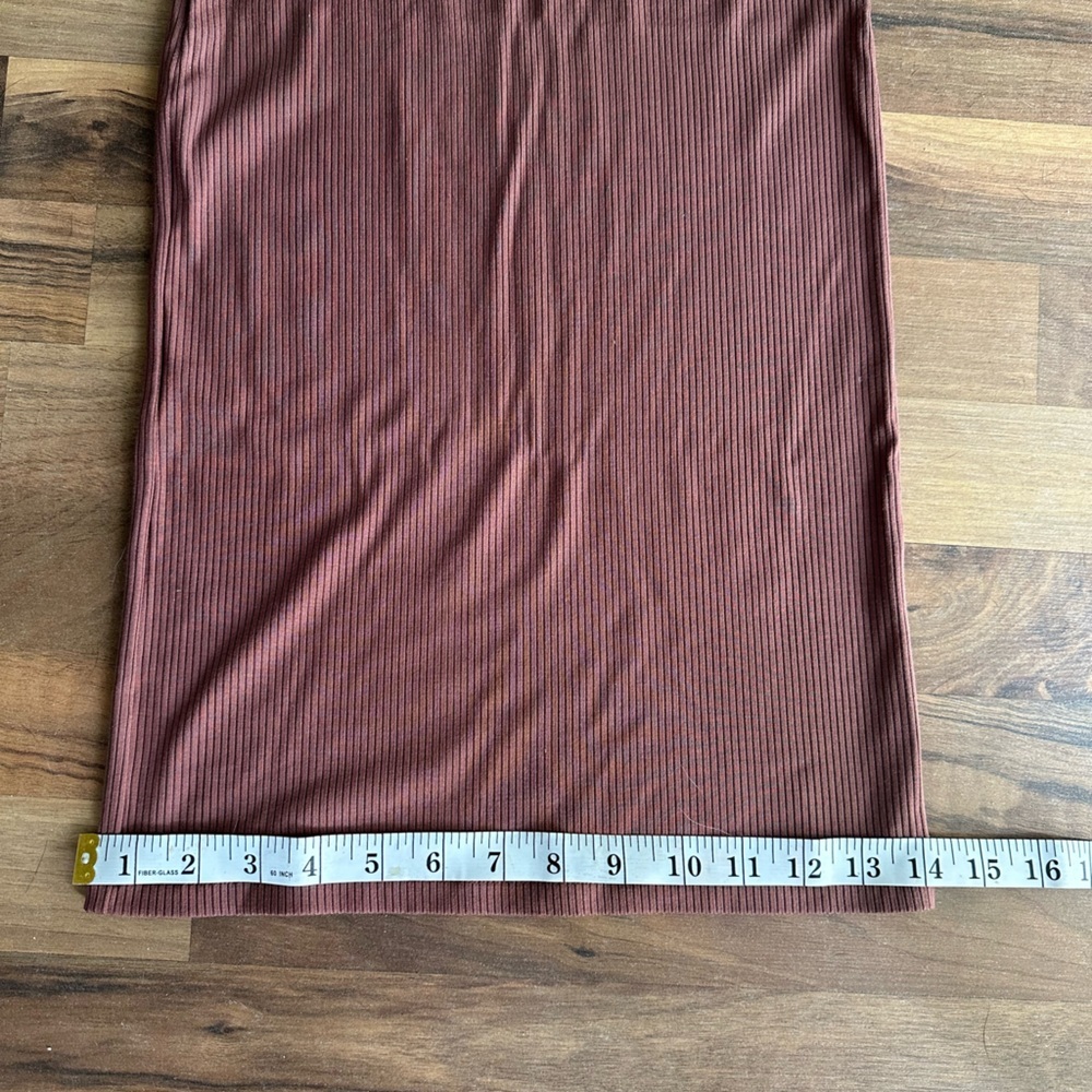 Wilfred Women's ribbed bodycon midi dress pinky brown neutral size XXS - Picture 13 of 13